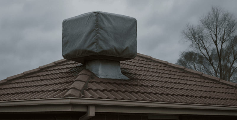 does my evaporative cooler need a winter shutdown - evaporative cooler unit on roof of house, covered for the winter