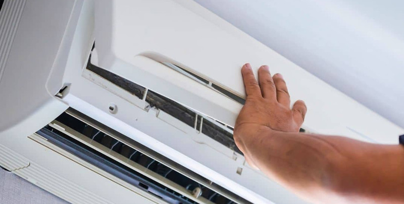 Opening up the indoor unit of a reverse cycle air conditioner